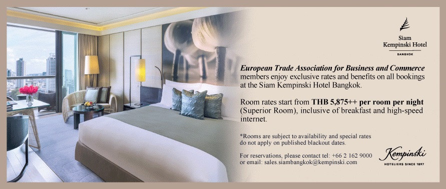 SPECIAL OFFER TO ALL EABC MEMBERS AT SIAM KEMPINSKI HOTEL BANGKOK