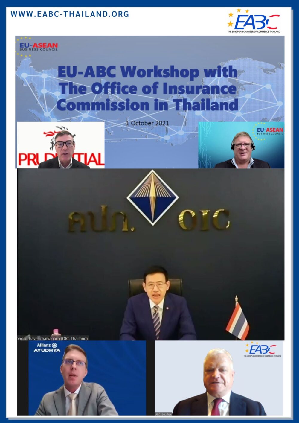  EU-ABC workshop with the Office of Insurance Commission in Thailand on 1 October