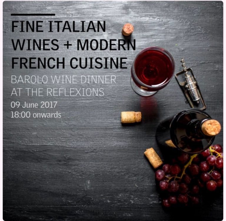 The Reflexions @ Plaza Athénée Bangkok, A Royal Méridien Hotel: Barolo Wine Dinner – 9th June 2017